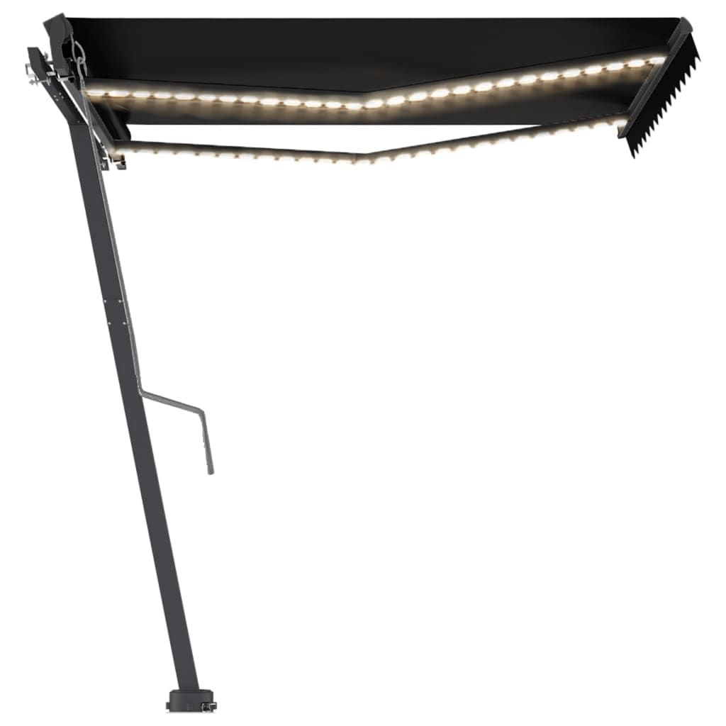 Vidaxl luifel automatique avec led et capteur de vent 350x250 cm anthracite