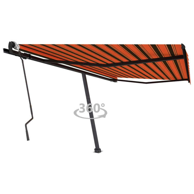 Vidaxl Luifel détaché étend manuellement 400x300 cm en brun orange