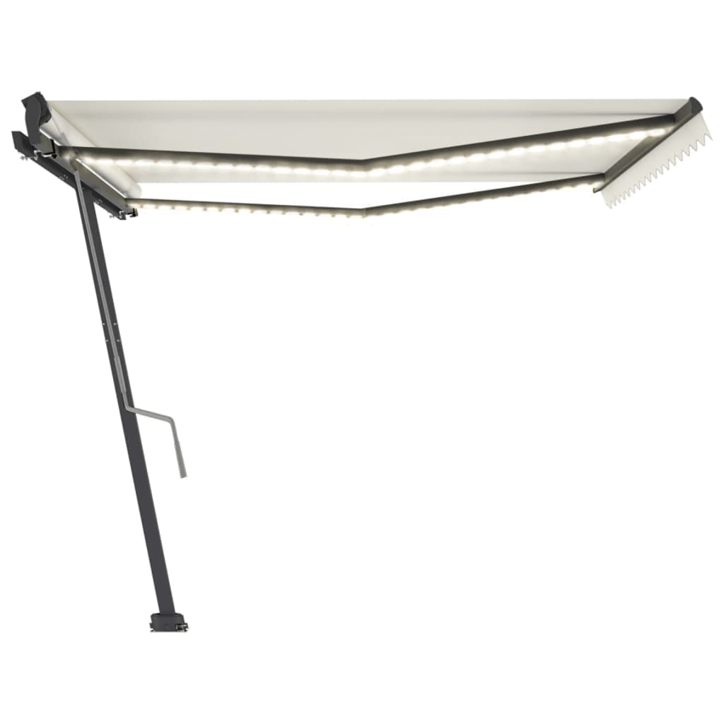 Vidaxl Luifel extensible manuellement avec la Crème LED 400x300 cm -Colored