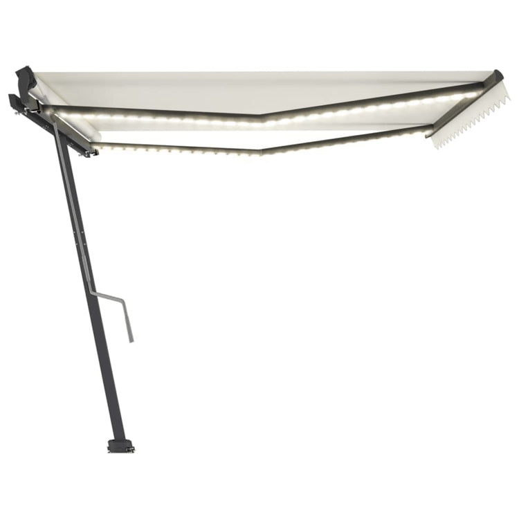 Vidaxl Luifel extensible manuellement avec la Crème LED 400x300 cm -Colored