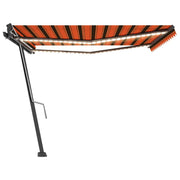 Vidaxl Luifel extensible manuellement avec LED 400x300 cm orange et marron - afbeelding 2