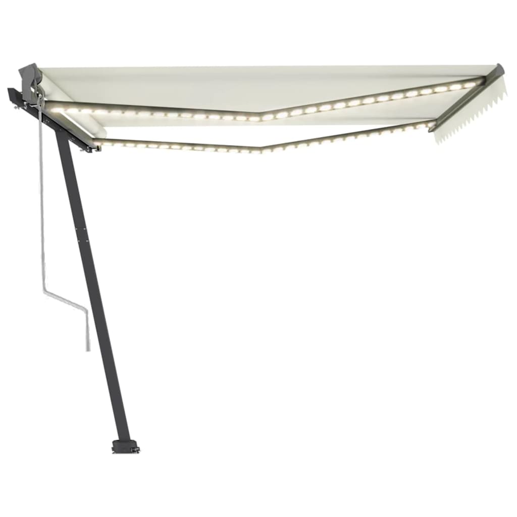 Vidaxl Luifel Automatique avec led et capteur de vent 400x300 cm couleur crème