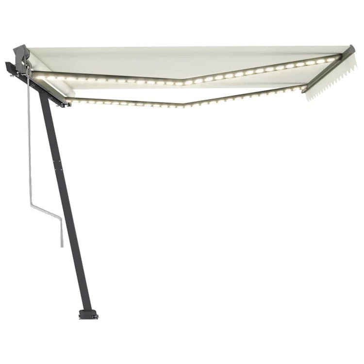 Vidaxl Luifel Automatique avec led et capteur de vent 400x300 cm couleur crème