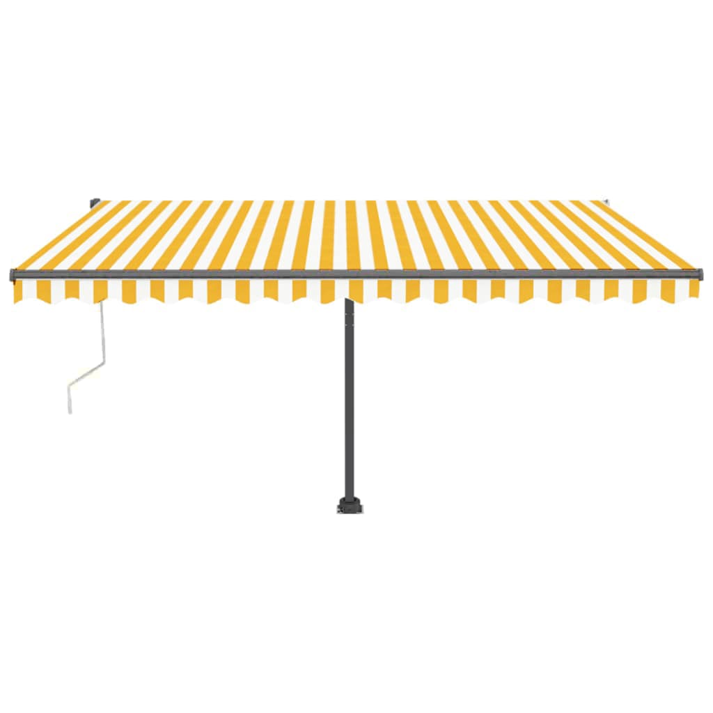 Vidaxl Luifel automatique avec led et capteur de vent 400x300 cm jaune et blanc