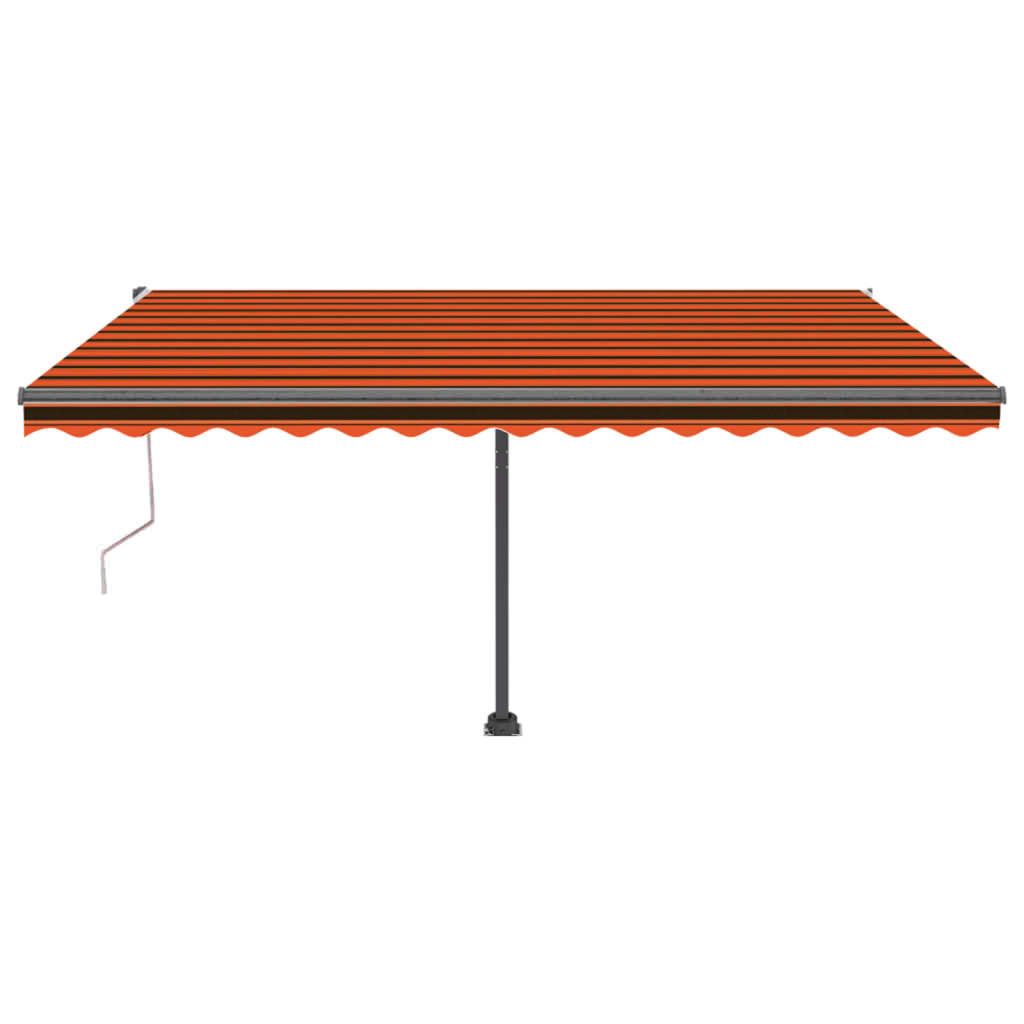Vidaxl Luifel Automatique avec capteur de vent LED 400x300 cm Brun orange