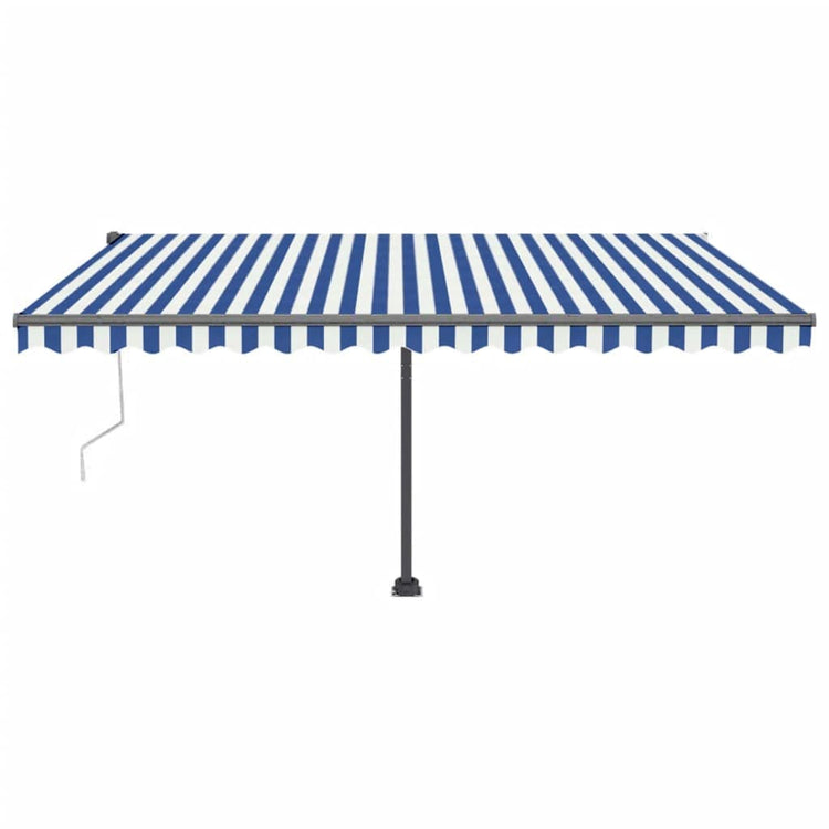 Vidaxl luifel automatique avec led et capteur de vent 450x300 cm blanc bleu