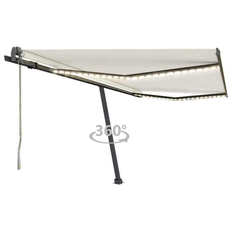 Vidaxl Luifel Automatique avec led et capteur de vent 450x300 cm couleur crème