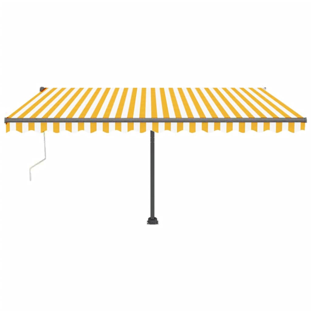 Vidaxl Luifel Automatique avec led et capteur de vent 450x300 cm jaune et blanc