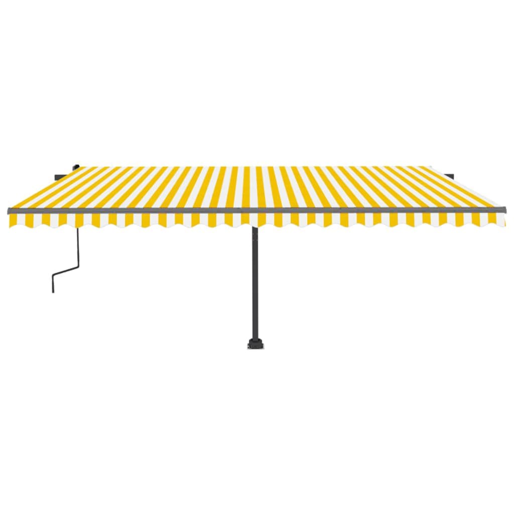 Vidaxl Luifel détaché étend manuellement 500x300 cm jaune et blanc