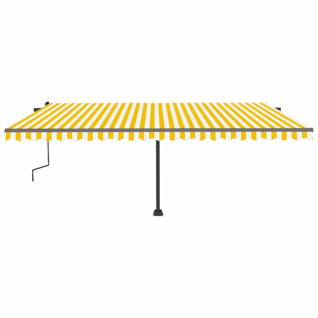 Vidaxl luifel extensible manuellement avec LED 500x300 cm jaune et blanc