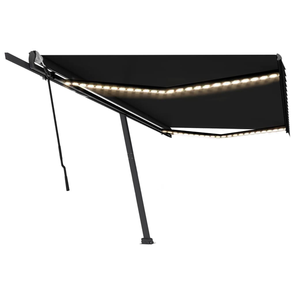 Vidaxl Luifel extensible manuellement avec une couleur anthracite LED 500x300 cm