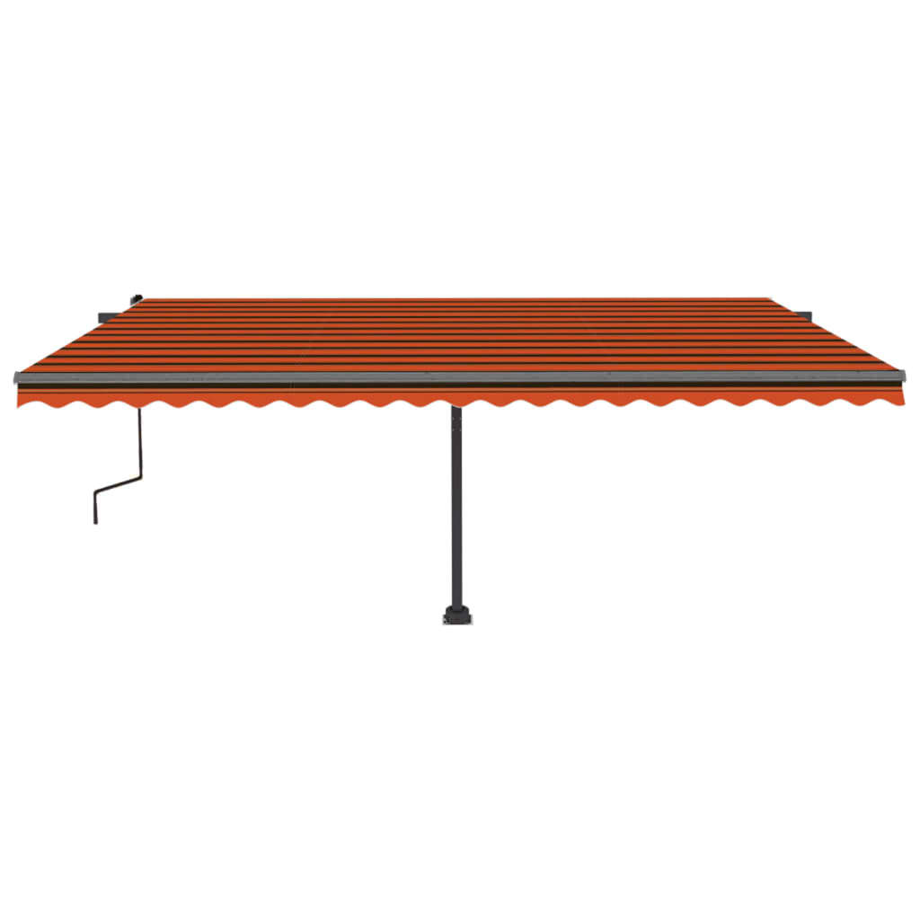 Vidaxl Luifel extensible manuellement avec LED 500x300 cm orange et marron