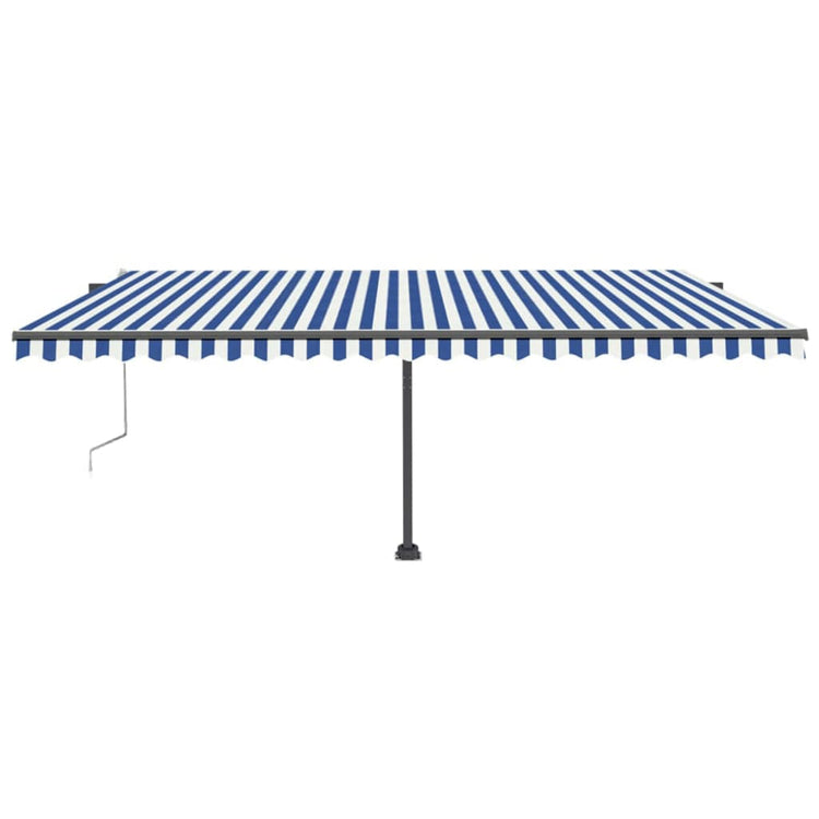 Vidaxl luifel automatique avec led et capteur de vent 500x300 cm blanc bleu