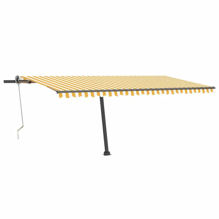 Vidaxl Luifel automatique avec led et capteur de vent 500x300 cm jaune et blanc
