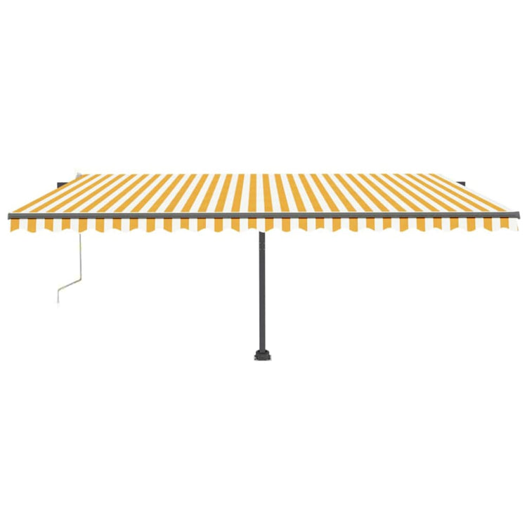 Vidaxl Luifel automatique avec led et capteur de vent 500x300 cm jaune et blanc