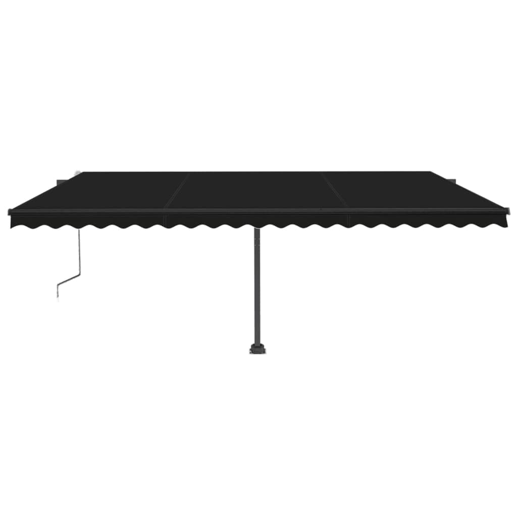 Vidaxl luifel automatique avec led et capteur de vent 500x300 cm anthracite