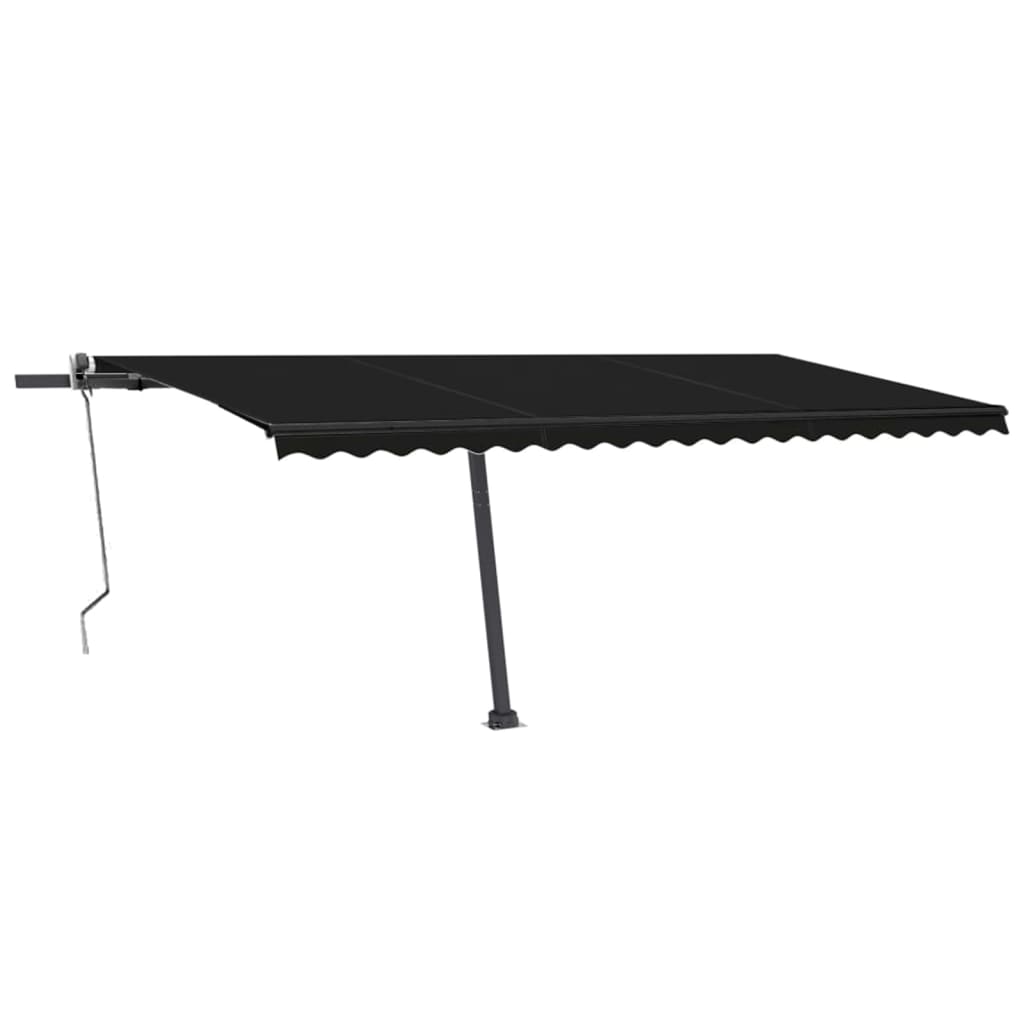 Vidaxl luifel automatique avec led et capteur de vent 500x300 cm anthracite