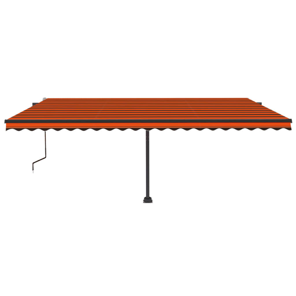 Vidaxl Luifel Automatique avec capteur de vent LED 500x300 cm Brun orange