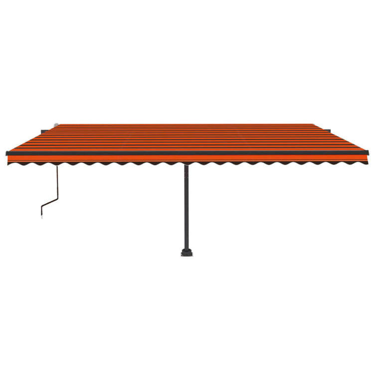 Vidaxl Luifel Automatique avec capteur de vent LED 500x300 cm Brun orange