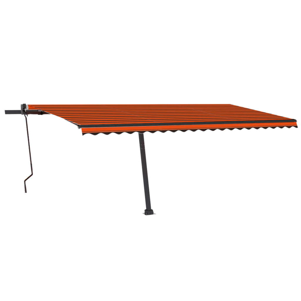 Vidaxl Luifel Automatique avec capteur de vent LED 500x300 cm Brun orange