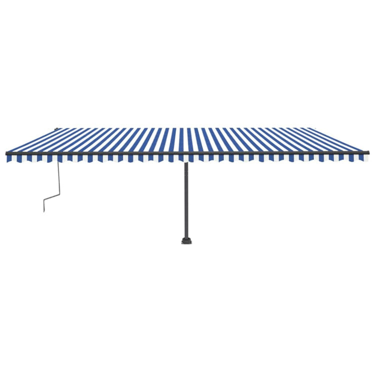Vidaxl Luifel extensible manuellement avec LED 600x300 cm bleu et blanc