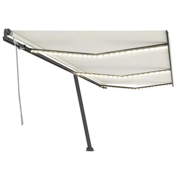Vidaxl Luifel extensible manuellement avec la Crème à LED 600x300 cm -Colore