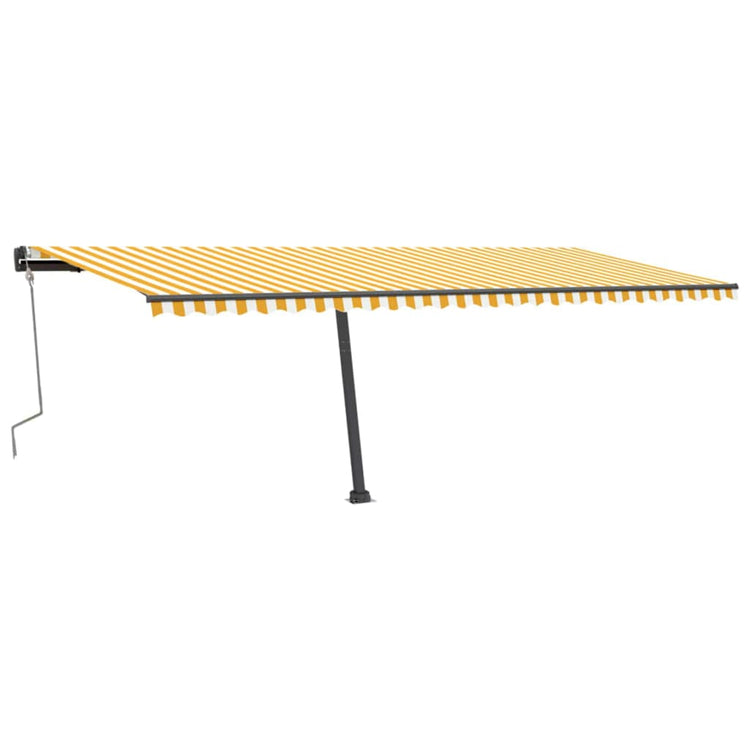 Vidaxl Luifel extensible manuellement avec LED 600x300 cm jaune et blanc
