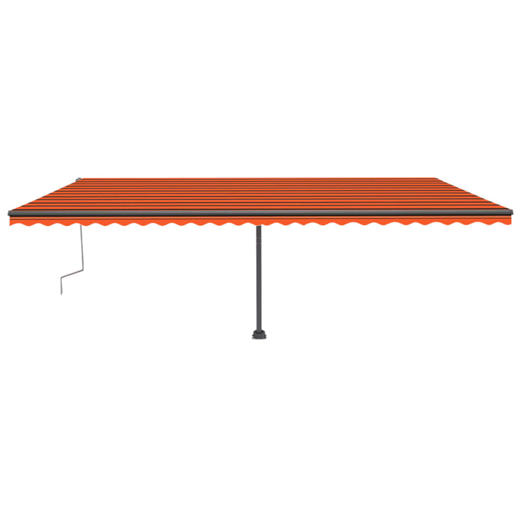 Vidaxl luifel extensible manuellement avec LED 600x300 cm orange et marron