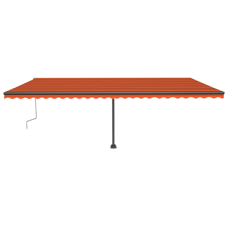 Vidaxl luifel extensible manuellement avec LED 600x300 cm orange et marron