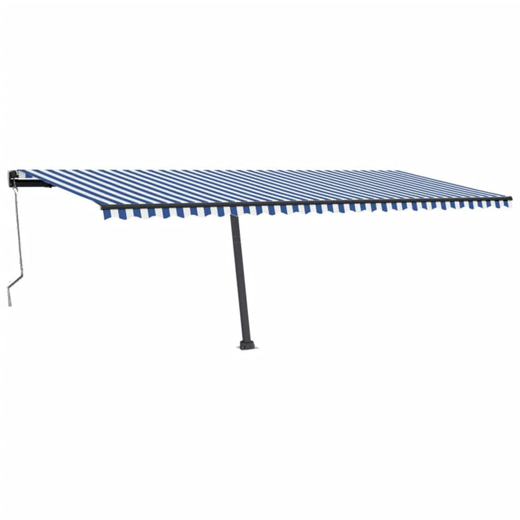 Vidaxl luifel automatique avec led et capteur de vent 600x300 cm blanc bleu