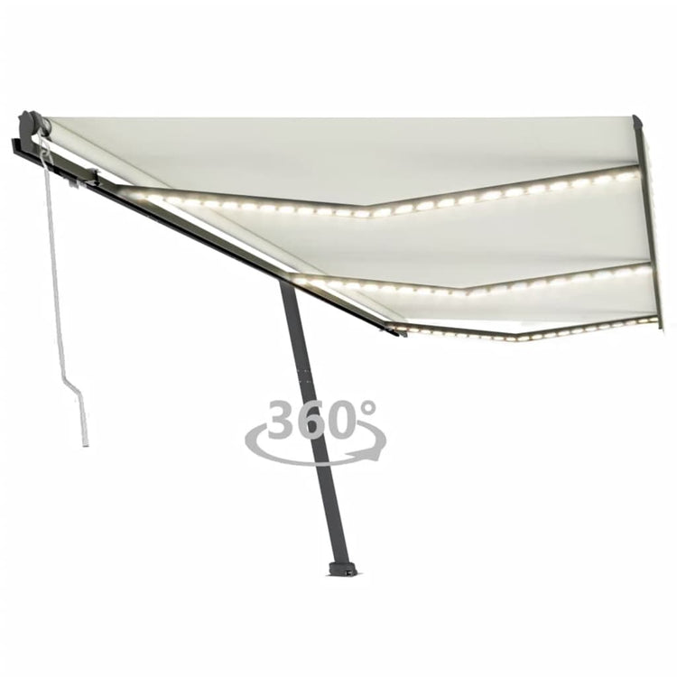 Vidaxl Luifel Automatique avec led et capteur de vent 600x300 cm couleur crème