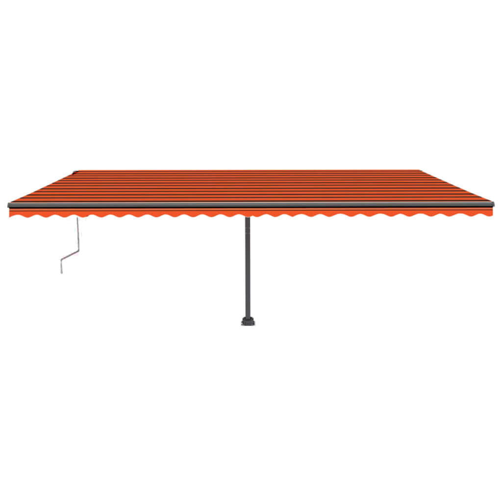 Vidaxl Luifel Automatique avec capteur de vent LED 600x300 cm Brun orange