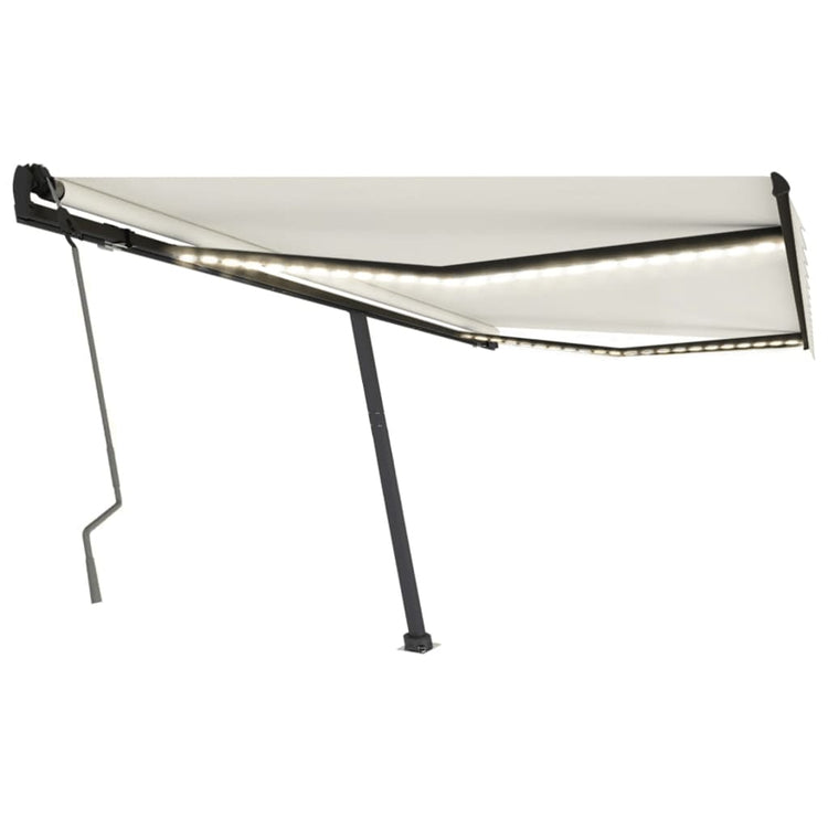 Vidaxl Luifel extensible manuellement avec la Crème LED 400x350 cm -Colored