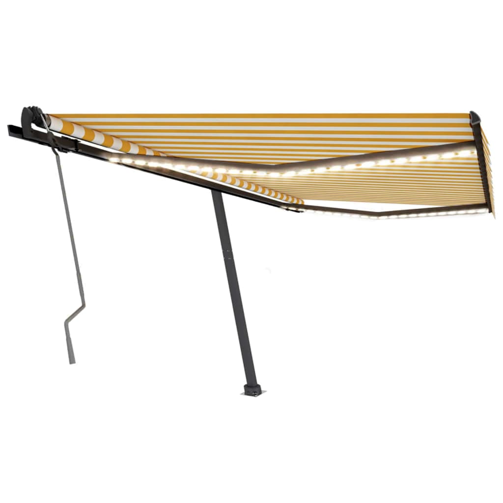 Vidaxl Laifel extensible manuellement avec LED 400x350 cm jaune et blanc