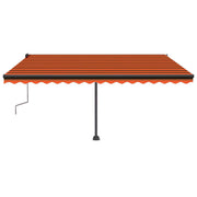 Vidaxl Luifel extensible manuellement avec LED 400x350 cm orange et marron - afbeelding 3