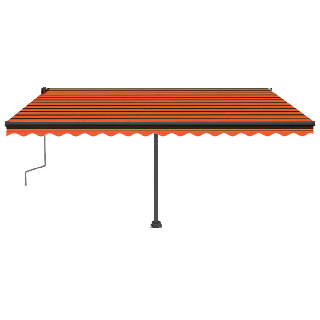 Vidaxl Luifel extensible manuellement avec LED 400x350 cm orange et marron