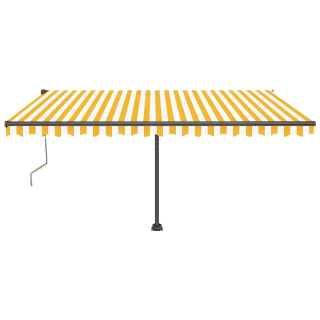 Vidaxl Luifel automatique avec led et capteur de vent 400x350 cm jaune et blanc