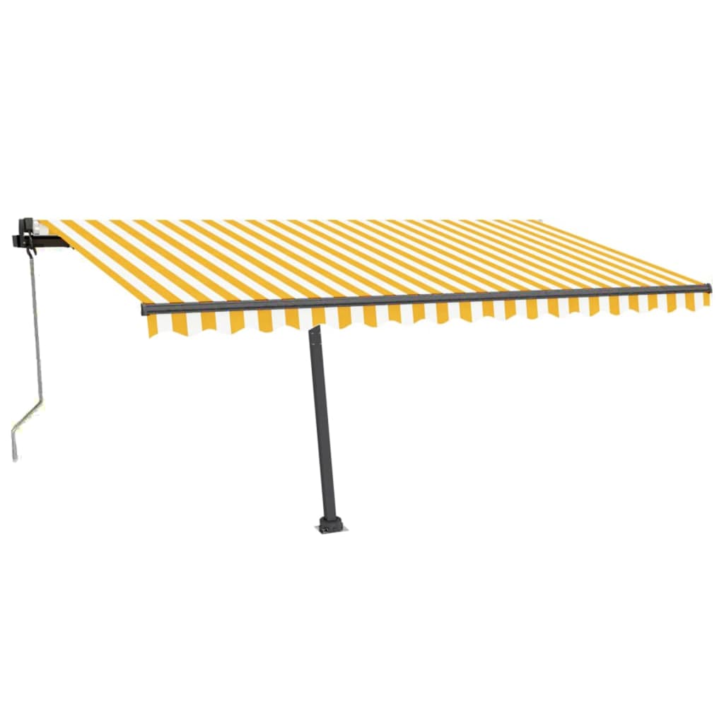 Vidaxl Luifel automatique avec led et capteur de vent 400x350 cm jaune et blanc