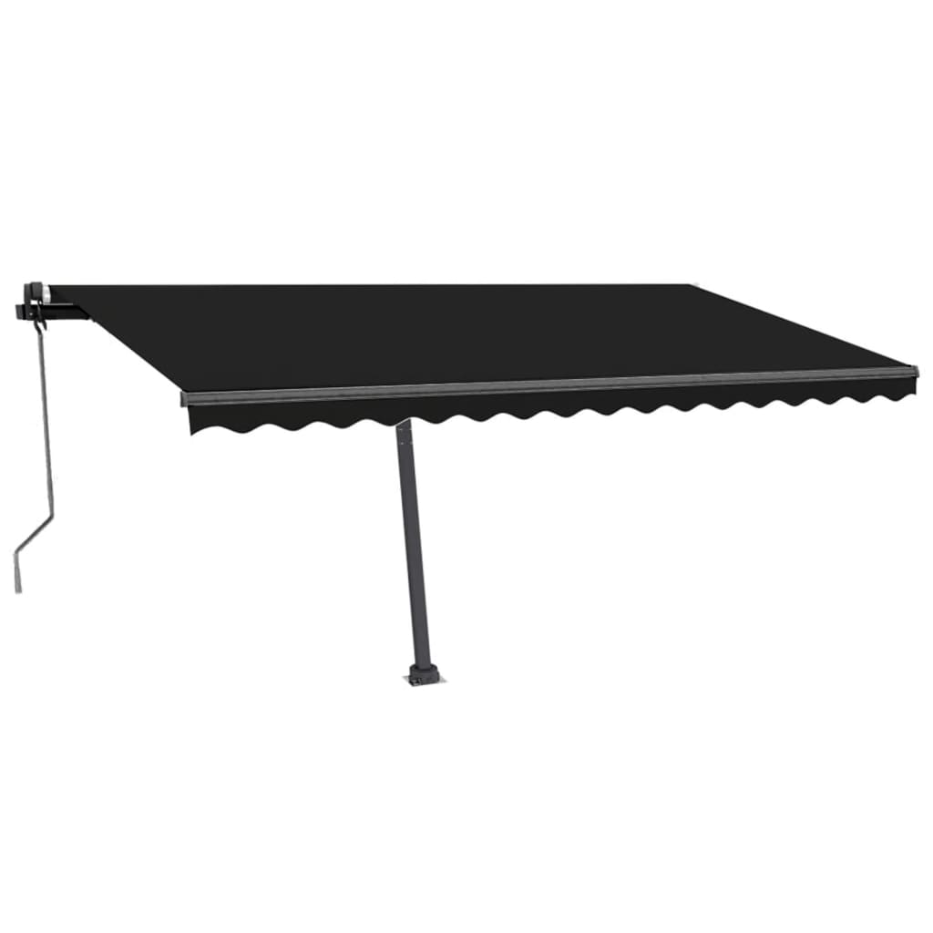 Vidaxl luifel automatique avec led et capteur de vent 400x350 cm anthracite