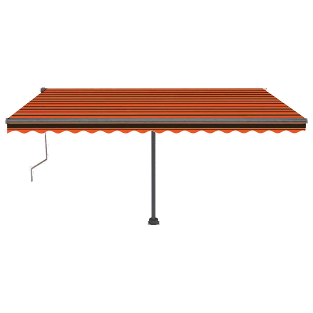 Vidaxl luifel automatique avec capteur de vent LED 400x350 cm brun orange