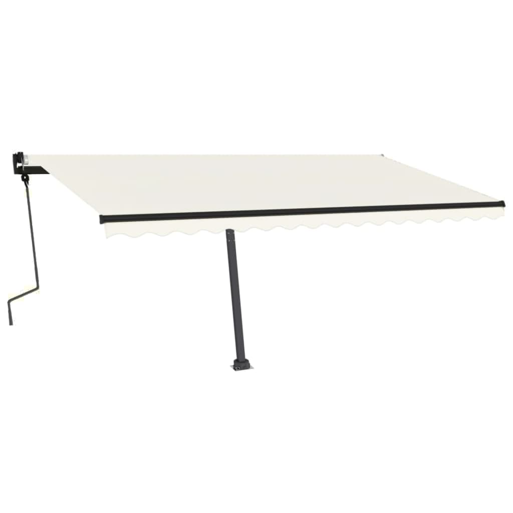 Vidaxl Luifel extensible manuellement avec la Crème à LED 450x350 cm -Colore