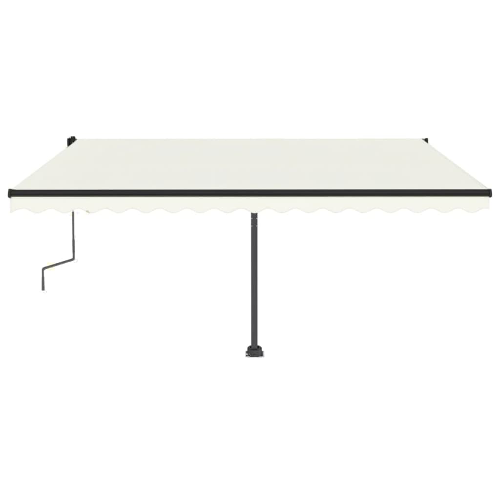 Vidaxl Luifel extensible manuellement avec la Crème à LED 450x350 cm -Colore