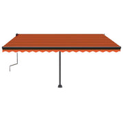 Vidaxl Luifel extensible manuellement avec LED 450x350 cm orange et marron - afbeelding 3