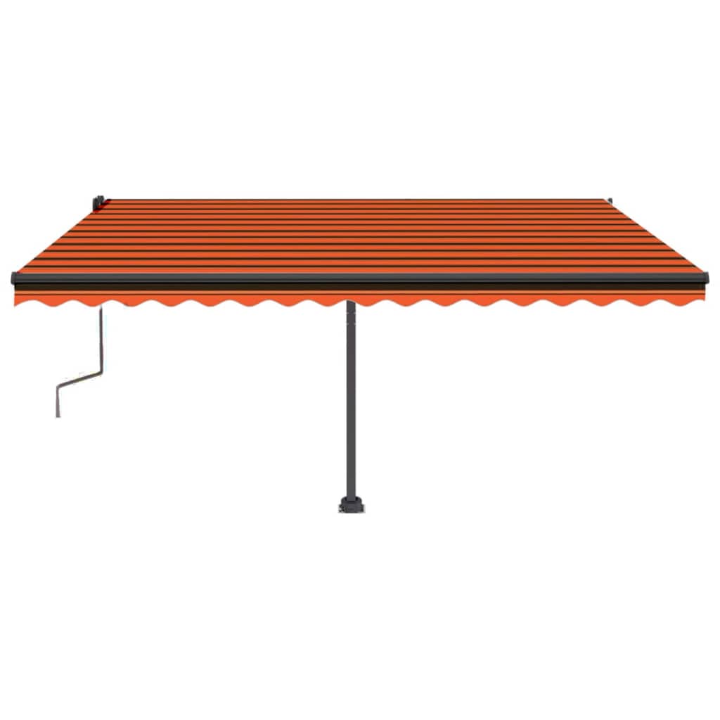 Vidaxl Luifel extensible manuellement avec LED 450x350 cm orange et marron