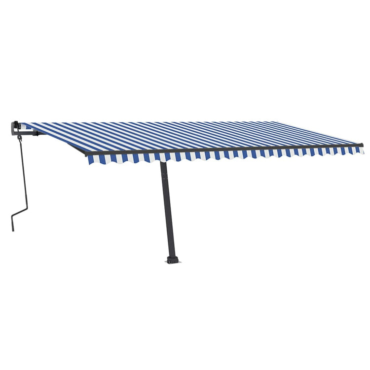 Vidaxl Luifel extensible manuellement avec LED 500x350 cm bleu et blanc
