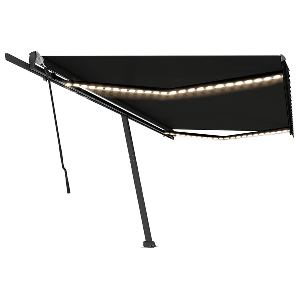 Vidaxl Luifel extensible manuellement avec une couleur anthracite LED 500x350 cm
