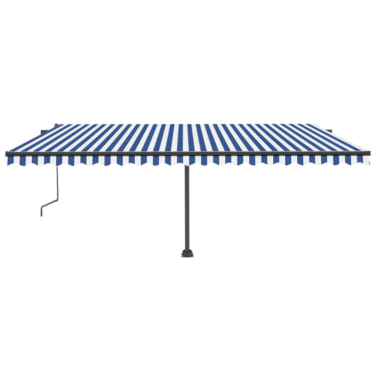 Vidaxl luifel automatique avec led et capteur de vent 500x350 cm blanc bleu