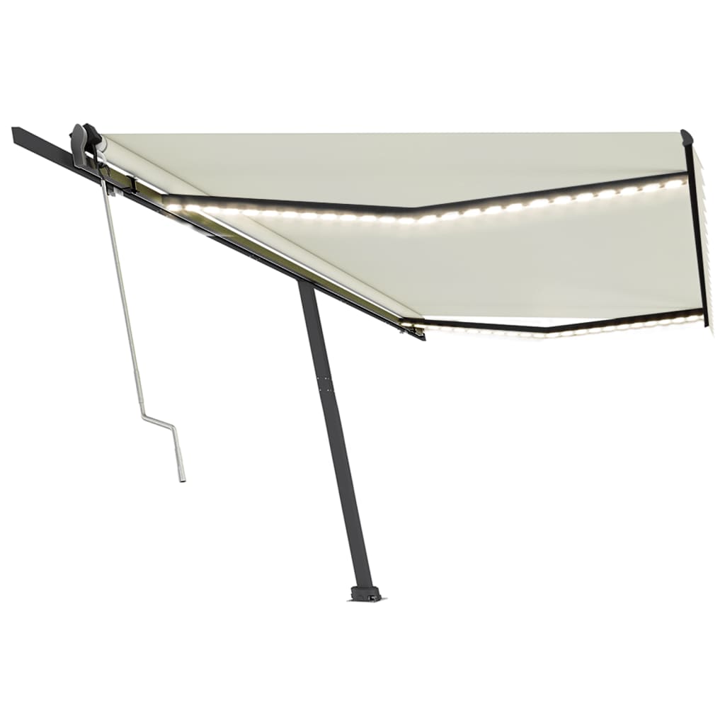 Vidaxl Luifel Automatique avec led et capteur de vent 500x350 cm couleur crème
