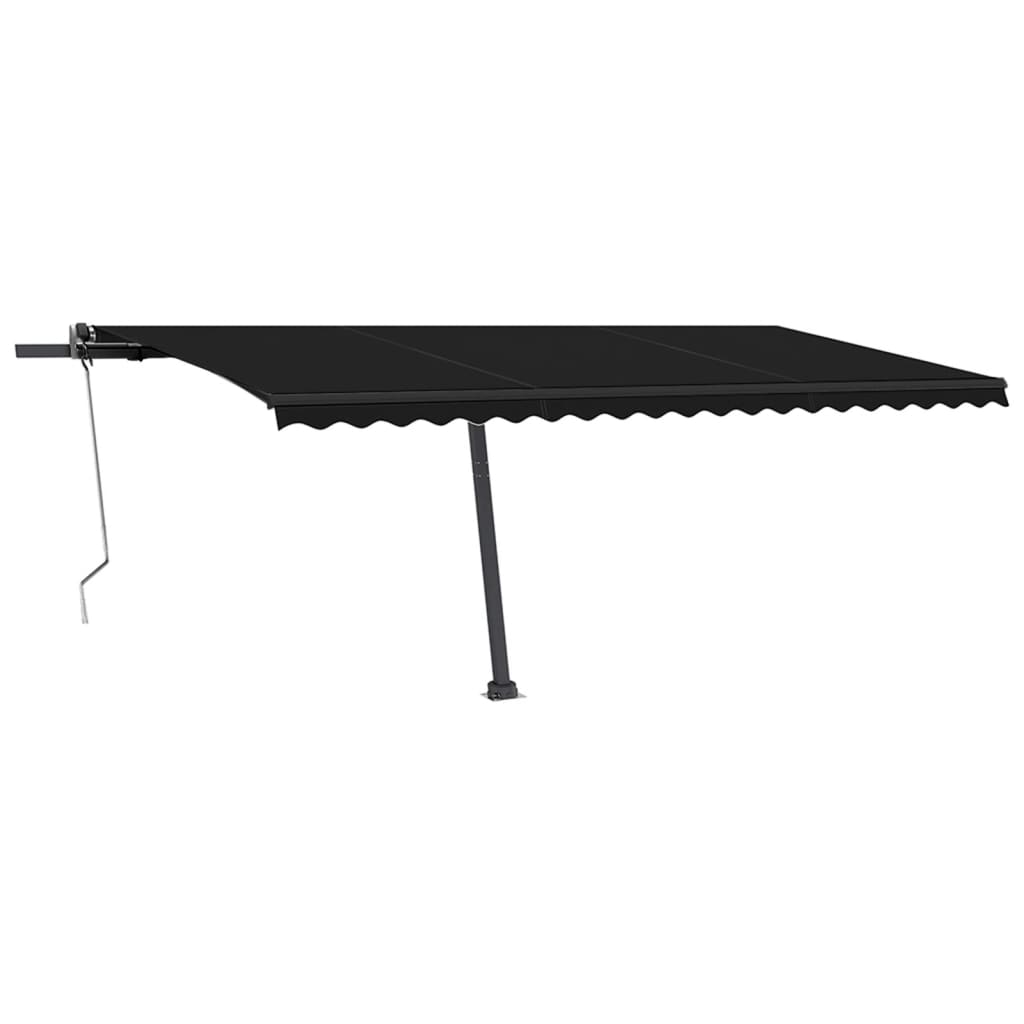 Vidaxl luifel automatique avec led et capteur de vent 500x350 cm anthracite
