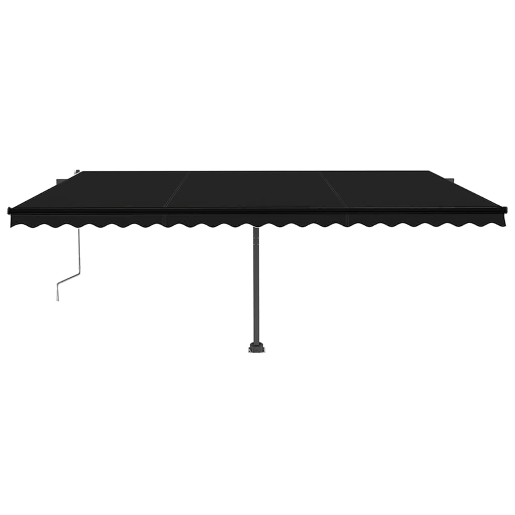 Vidaxl luifel automatique avec led et capteur de vent 500x350 cm anthracite